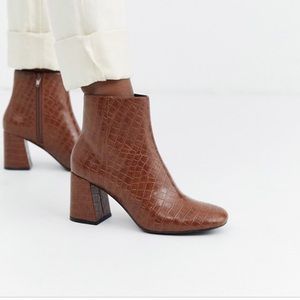 Monki crocodile skin boots